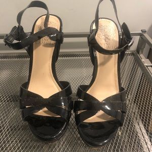 Vince Camuto Jessamae Black Patent Heels (Size 5)